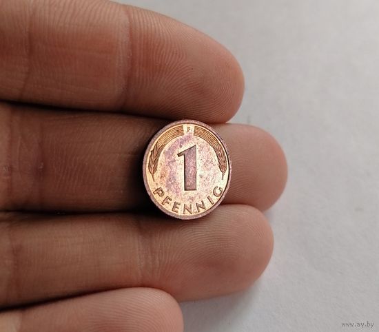 1 пфенниг 1991г. (F). Германия.