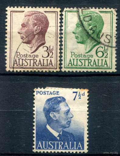 Австралия - 1951/52г. - король Георг VI - 3 марки - гашёные. #3-WB-87-A-1