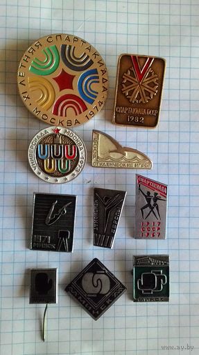 Сборный лот спортивных значков. Олимпиады, спартакиады, универсиады, чемпионаты, спортклубы и т.д. 37 знаков