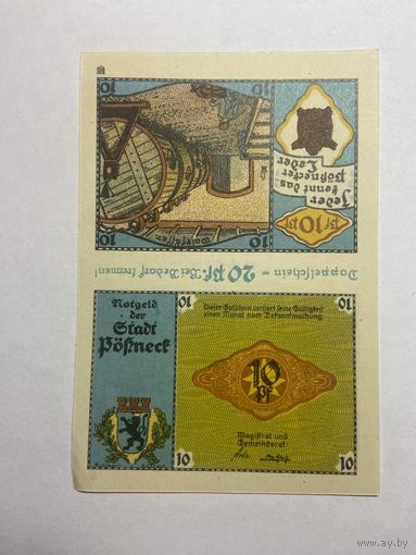 20 пфенингов (нотгельды) г. Германия.-1012