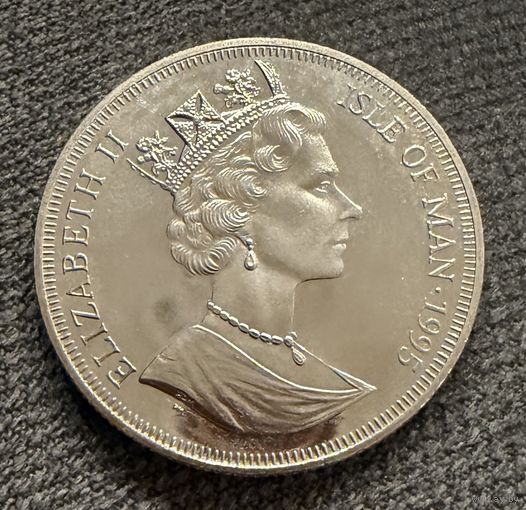 Монета. 1 крона Острова Мэн Авиация Второй Мировой войны  P-51 Mustang 1995