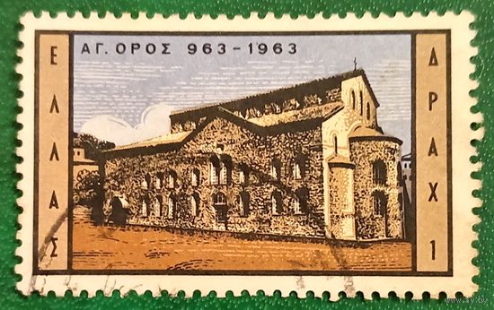 Греция 1963. Главная церковь Карье на горе Афон