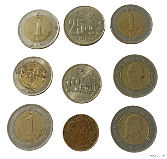 Монеты Турции. Цена за все.