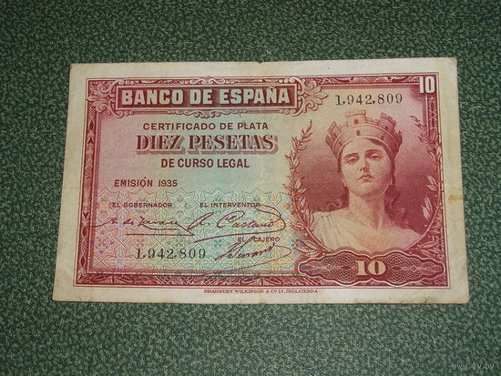 Испания, 10 Песет 1935