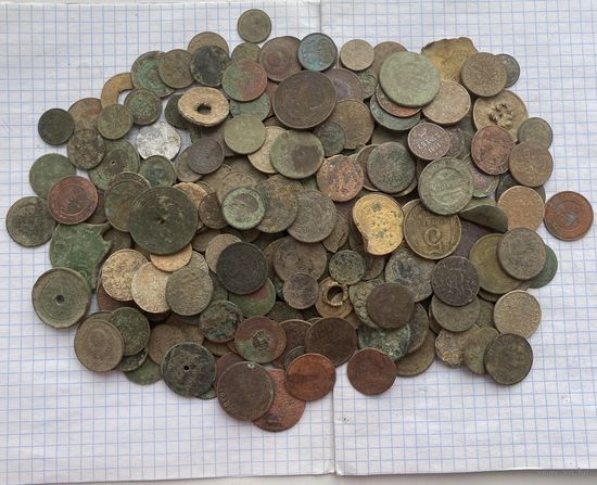 Монеты 300 штук РИ, СССР, ВКЛ на опыты