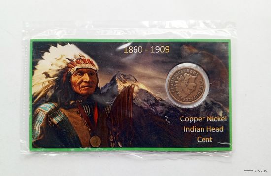 США. 1 цент 1898 г. в запаянном холдере 10х5,6см