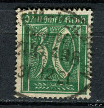 Рейх (Веймарская республика) - 1921 - Цифры 30 Pf - [Mi.162] - 1 марка. Гашеная.  (Лот 80BC)