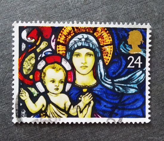 Марка Великобритания 1992 год Рождество