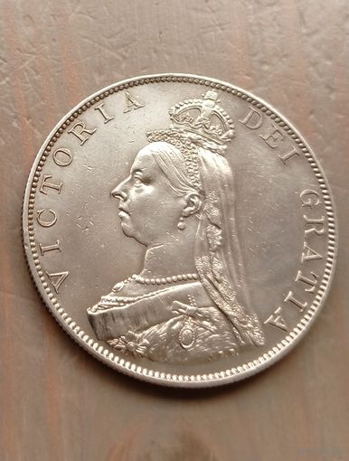 Великобритания двойной флорин 1887г. Виктория 50 лет правления