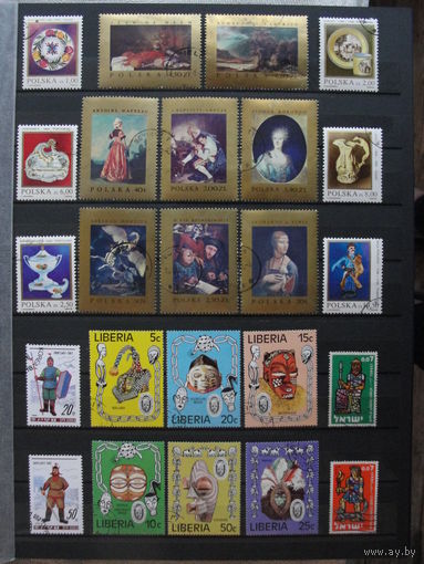 Продажа коллекции с 1 рубля! Культура и искусство на почтовых марках мира.