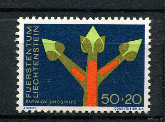 Лихтенштейн - 1967 - Ветка бутона, символ роста - [Mi. 485] - полная серия - 1 марка. MNH.