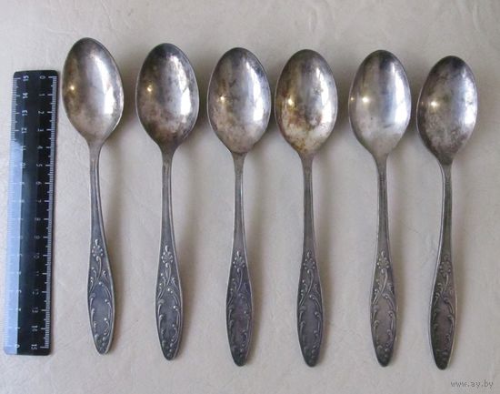 Все лоты с рубля.Ложки мельхиор,СССР,не использовались.