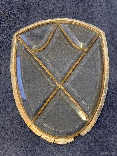 Ретро фацетное немецкое стекло в медной оправе.