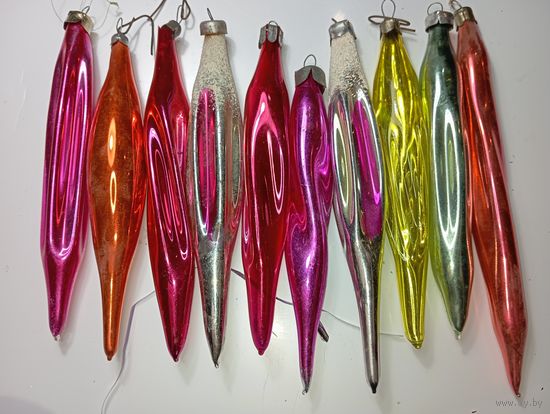 Ёлочная игрушка - Сосульки  , СССР .