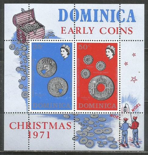 Доминика. Старинные монеты. 1971г. Mi#Бл12.