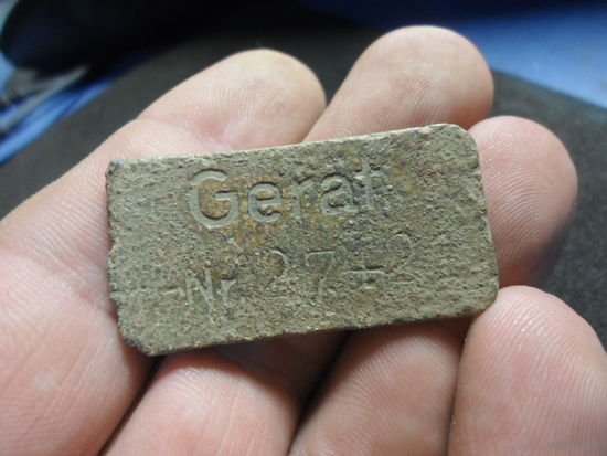 Бирка шильдик Германия Третий Рейх GERAT