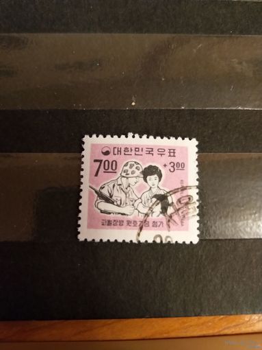 1967 Южная Корея почтово-благотворительная в пользу фонда корейских войск во Вьетнаме война выпускалась одиночкой (4-14)