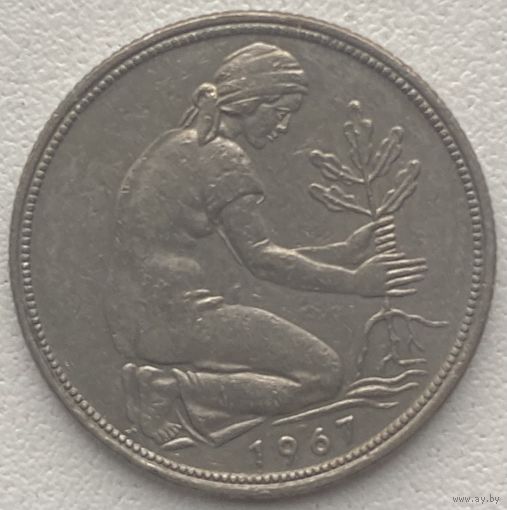 Германия 50 пфеннигов 1967 г. J