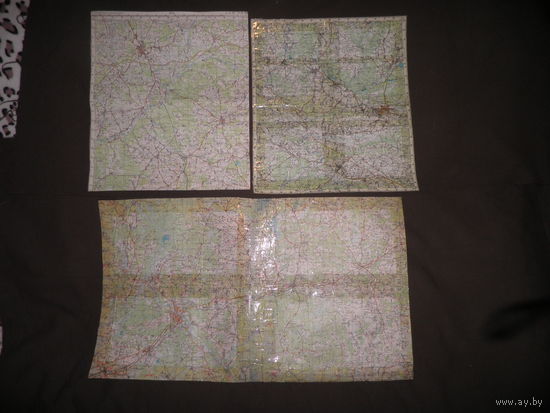 Карты (39х34 см) Лида,Новолукомль,Борисов.70-е г.С рубля.