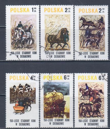 [1740] Польша 1980. Фауна.Лошади.Коневодство. Гашеные марки.