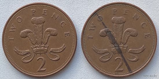 Великобритания 2 пенса 1994 г. Цена за 1 шт.