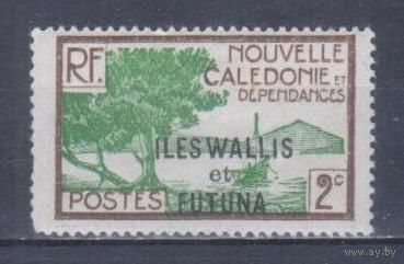 [634] Французские колонии. Уоллис и Футуна 1930. Надпечатка.2с. МН