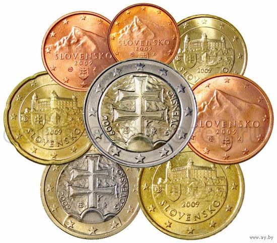Словакия набор евро 2009 UNC