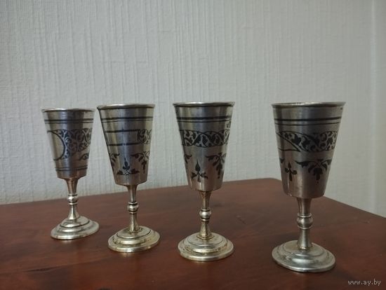 Стопки, рюмки, серебро, СССР, Кубачи , 875 проба. Цена за штуку.