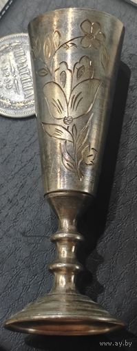 Рюмка десертная. Серебро с позолотой 23гр. СССР. Бакинская ювелирная фабрика. Состояние