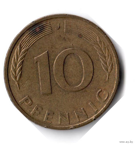 Германия. 10 пфеннигов. 1988 J