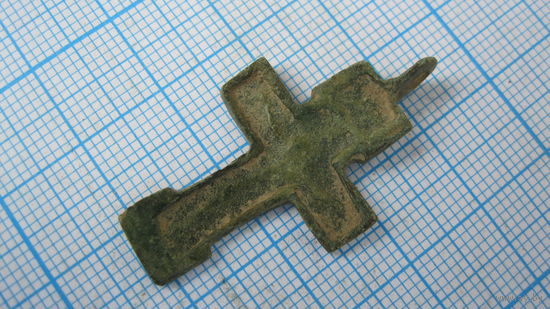 Крестик старинный, нательный. Бронза, литье.