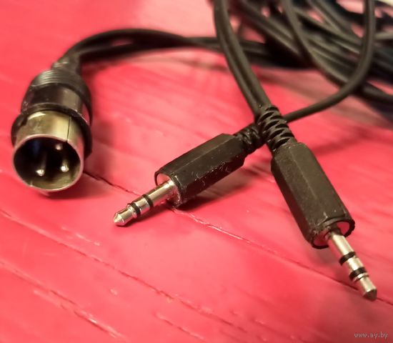 Аудио кабель 3.5 мм jack - 3 пин din. 210 см. Шнур, провод для светомузыки, цветомузыки миди midi