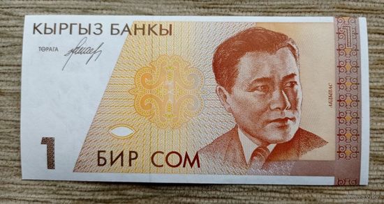 Werty71 КИРГИЗИЯ КЫРГЫЗСТАН 1 СОМ 1994 UNC банкнота