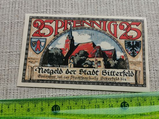 Германия-нотгельд 25   пфенингов  Bitterfeld 1921