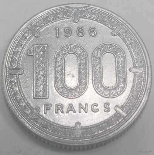 8.14 центральный африканский союз 100 франков 1966