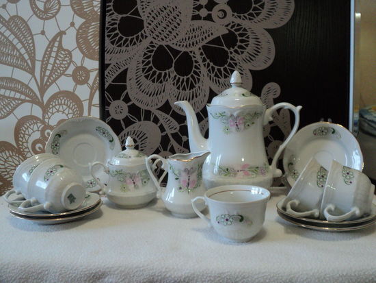 Кофейный сервиз,Wloclawek porcelana Польша на 5 персон ,лот 4