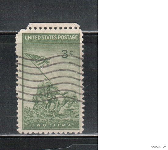 США-1945, (Мих.538 ), гаш.   , Война, Флаг (одиночка),