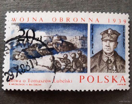 Марка Польша 1988 год Война