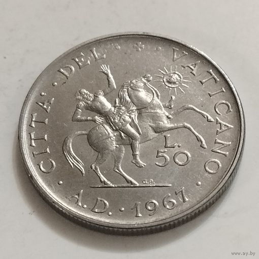 Ватикан 50 лир 1967г.