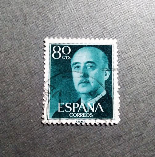 Марка Испания 1955 год. Генерал Франко