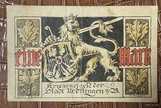 Нодгельд 1 марка 1918 год. Юберлинген. Веймарская республика