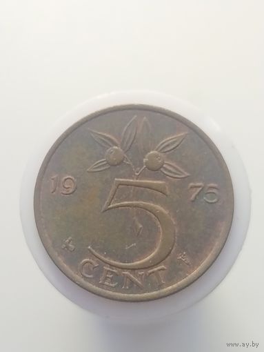 5 центов Нидерланды 1975 год лот 43
