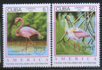 КУБА. М. 3705/06. 1993. Птицы. Чист.