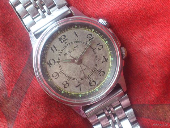 Часы ПОЛЕТ 2612 СИГНАЛ с БУДИЛЬНИКОМ из СССР 1980-х с БРАСЛЕТОМ SeaLord Сталь