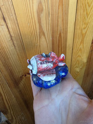 Лот С 1 РУБЛЯ! много лотов! Сувенирная фигурка Самолетик на облачке (цветной)