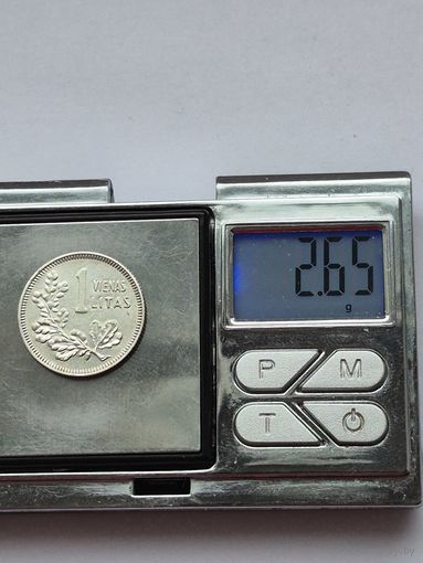 1 лит Литва, Первая Республика (1925 - 1938), 1925 года. Серебро 500. Монета не чищена. В2 45629.