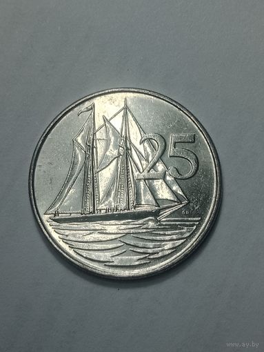 Каймановы острова 25 центов 2002 года .
