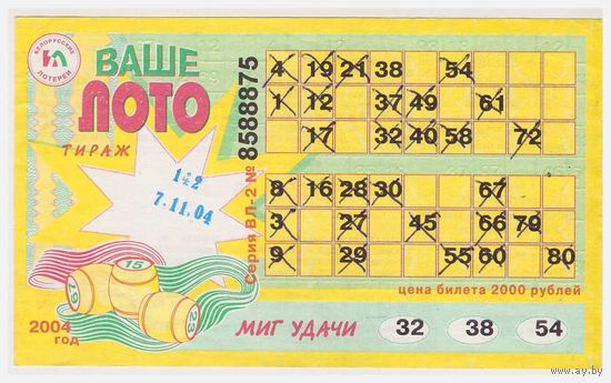 Лотерея "Ваше лото" 142 тираж