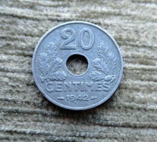 Werty71 Франция 20 сантимов 1942