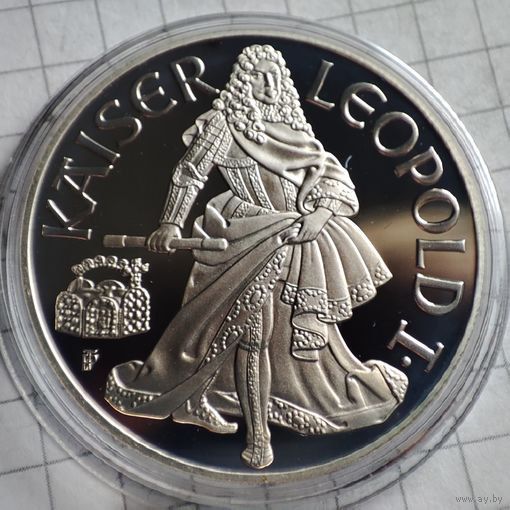 100 шилингов Австрия 1993 год. Леопольд 1 .Серебро.900 пр.